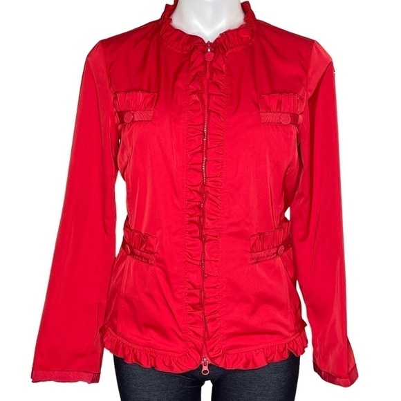Love Moschino red ruffle jacket zip up 6 - Picture 2 of 8